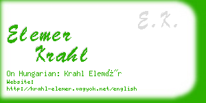 elemer krahl business card